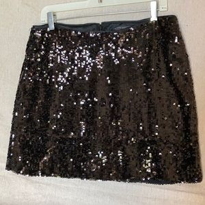 Black sequin knee length skirt from Banana Republic